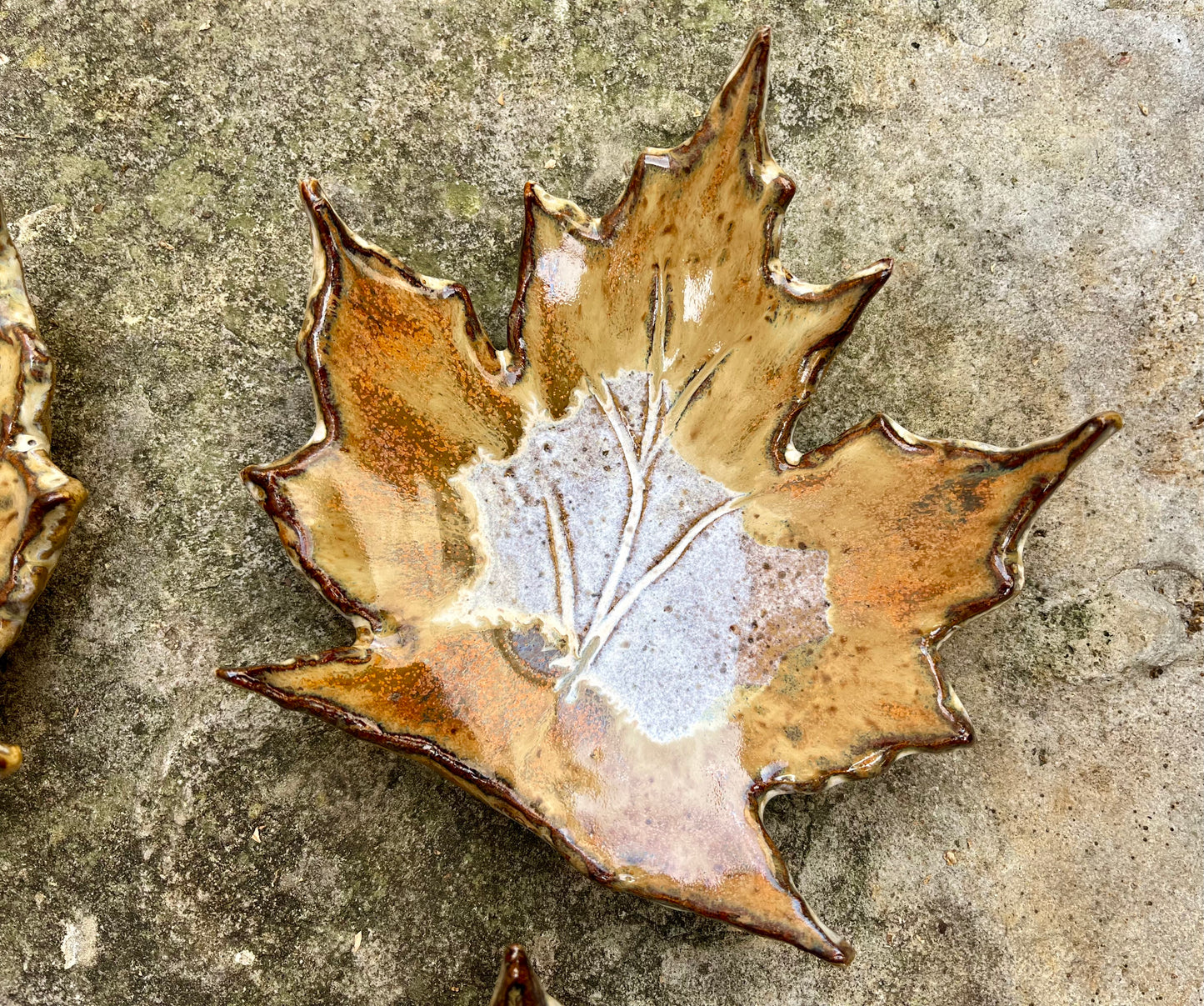 Maple Leaf Stoneware Dish