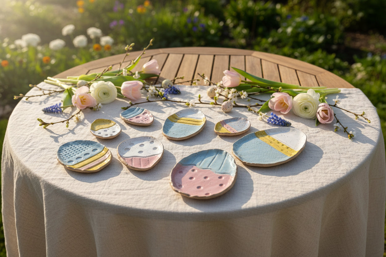 Stoneware Easter Egg Plates