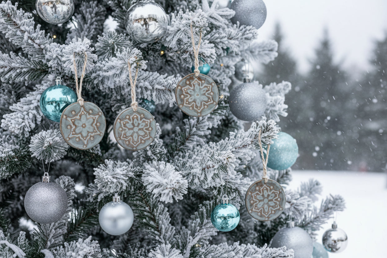 Handmade Stoneware Snowflake Ornament