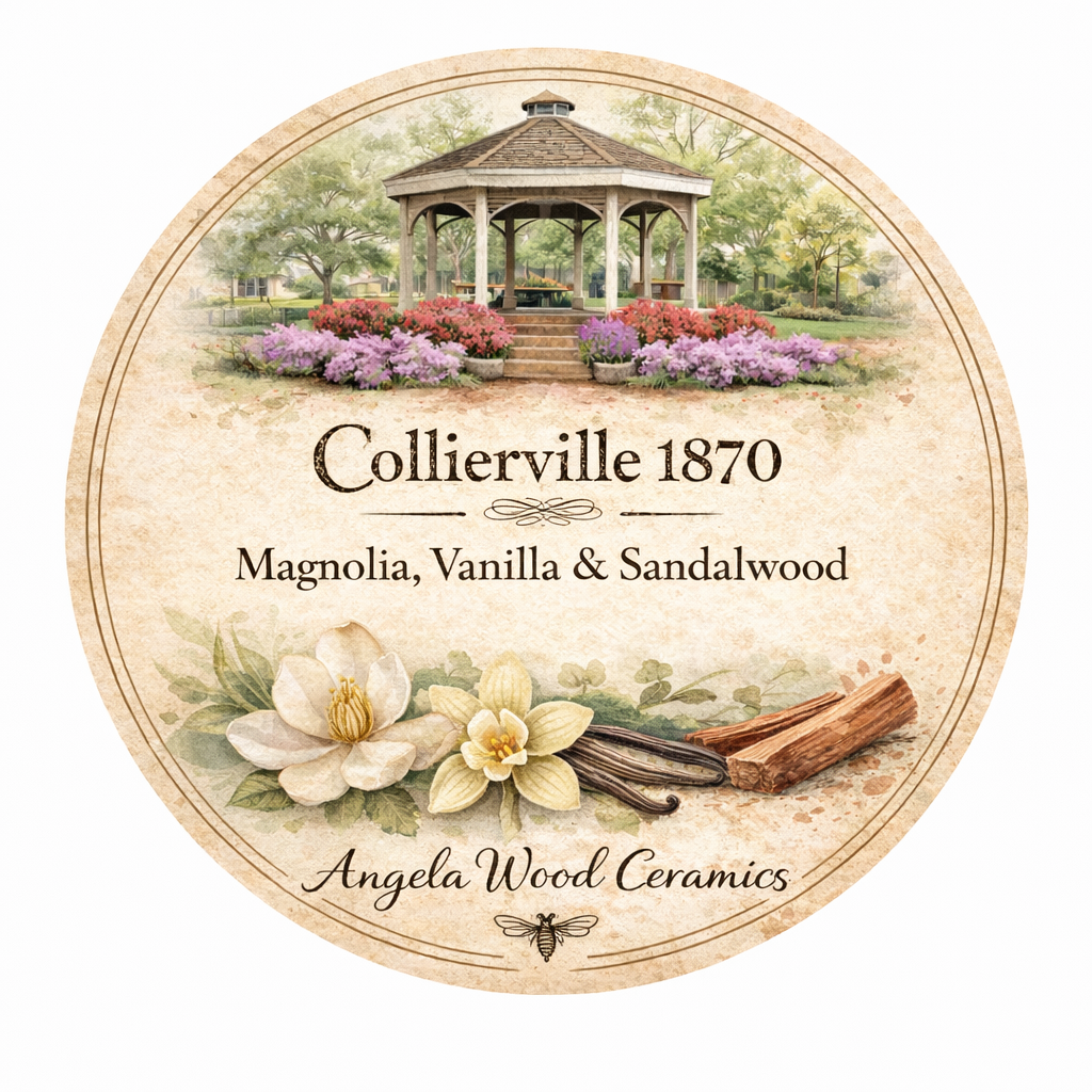 Collierville 1870 Handmade Ceramic Candle – Magnolia, Vanilla & Sandalwood