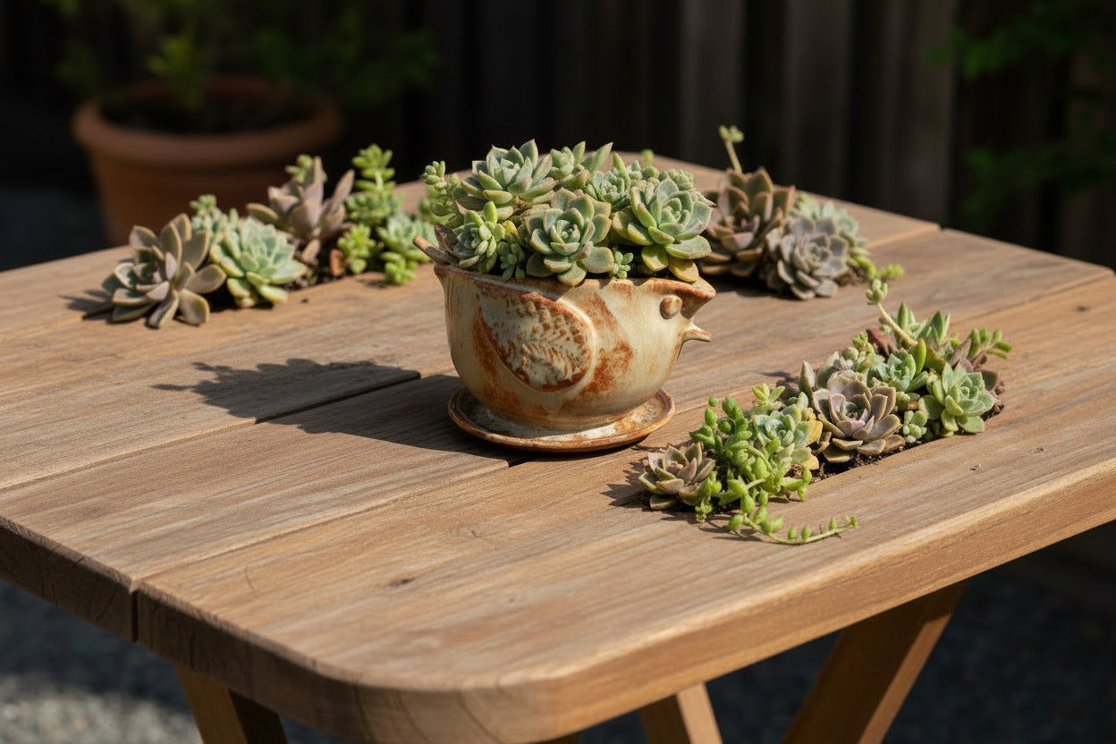 Handmade Ceramic Chicken Planter