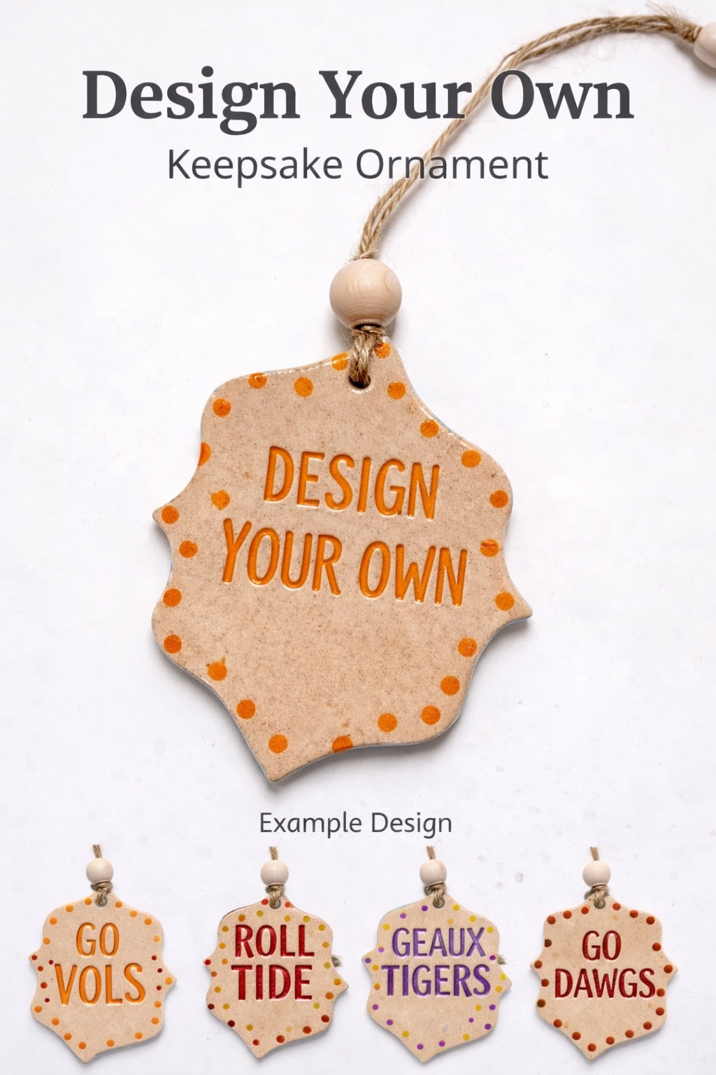 Handcrafted School Spirit Ceramic Ornament