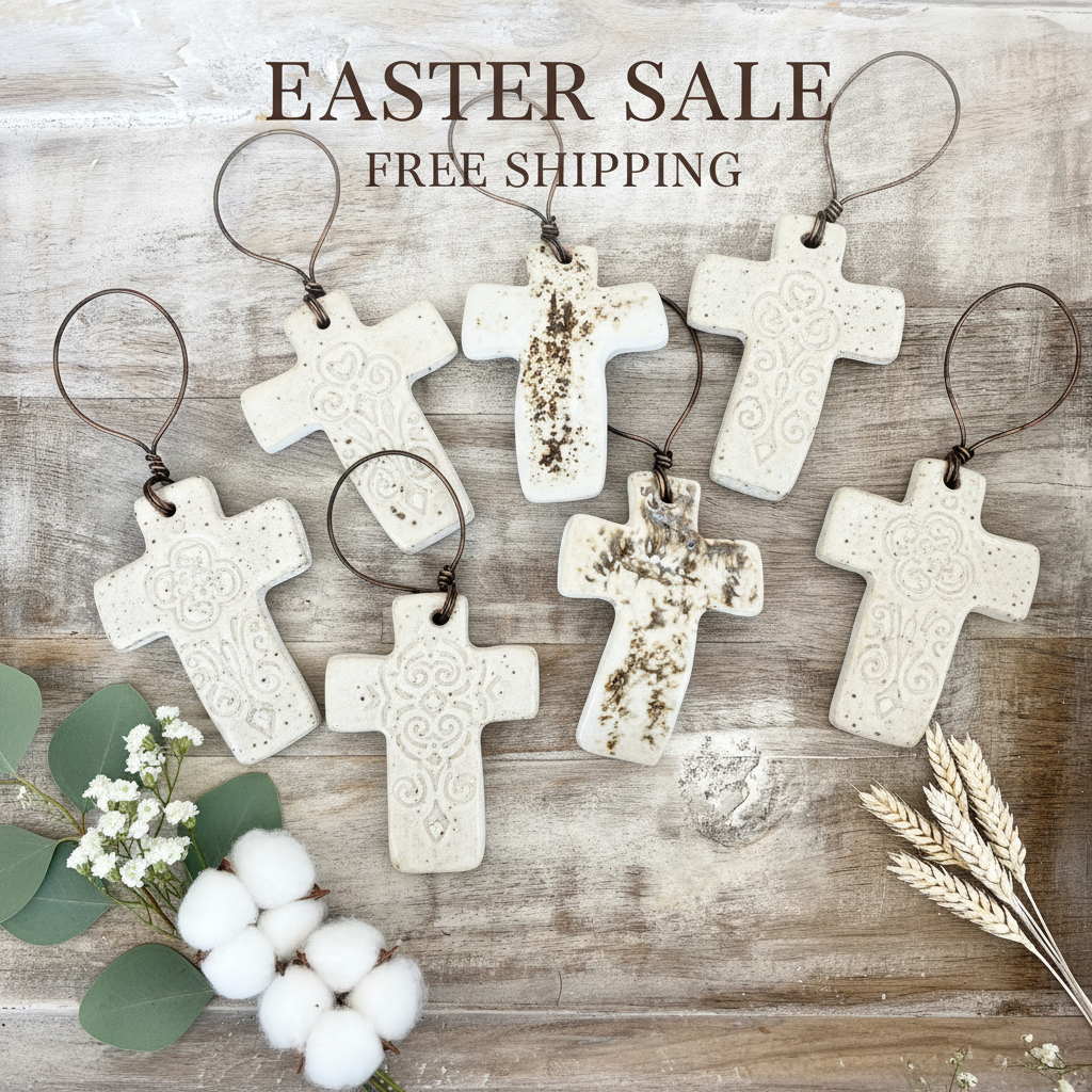 Matte White Prayer Cross Easter Promo